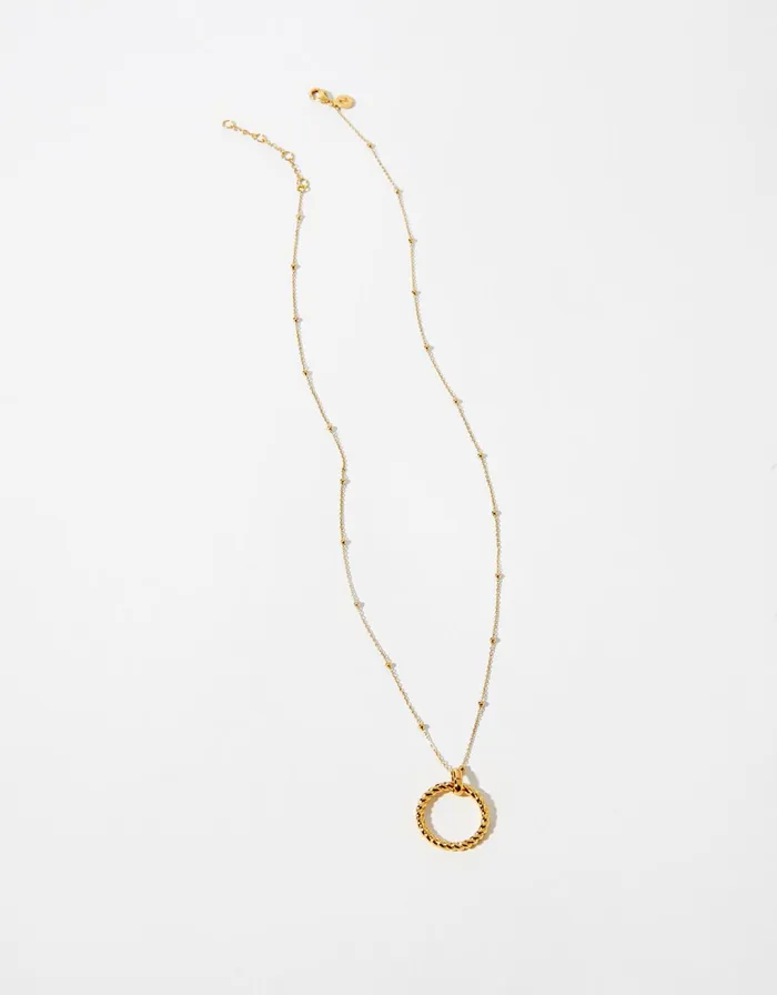 Accessorize GoldPlated Rope Circle Pendant Necklace Women Necklaces