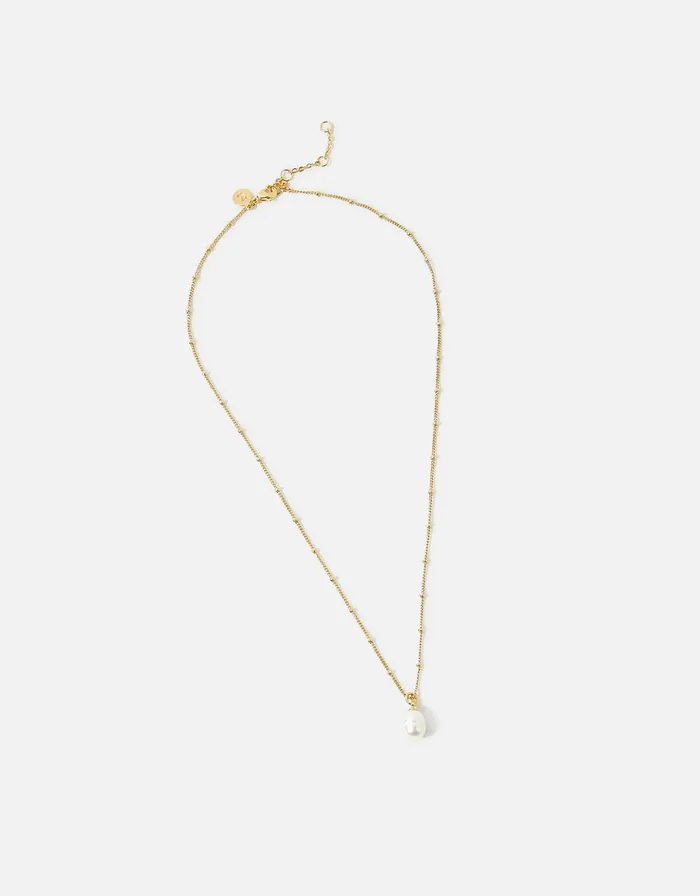 Accessorize GoldPlated Simple Pearl Pendant Women Necklaces