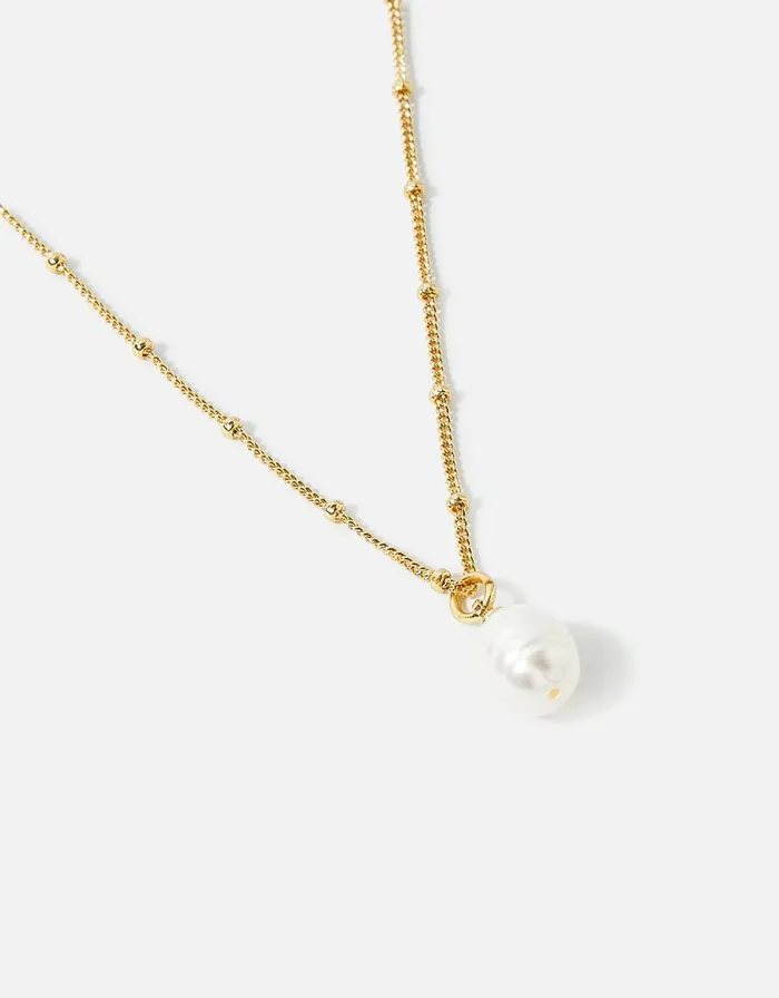 Accessorize GoldPlated Simple Pearl Pendant Women Necklaces