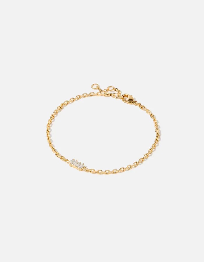 Accessorize GoldPlated Sparkle Baguette Bracelet Women Bracelets