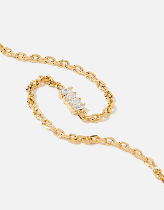 Accessorize GoldPlated Sparkle Baguette Bracelet Women Bracelets