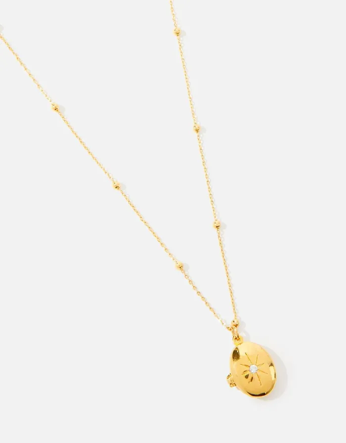 Accessorize GoldPlated Star Locket Pendant Necklace Women Necklaces