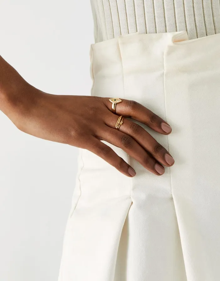 Accessorize GoldPlated Vintage Stone Ring Gold Gold Women Rings