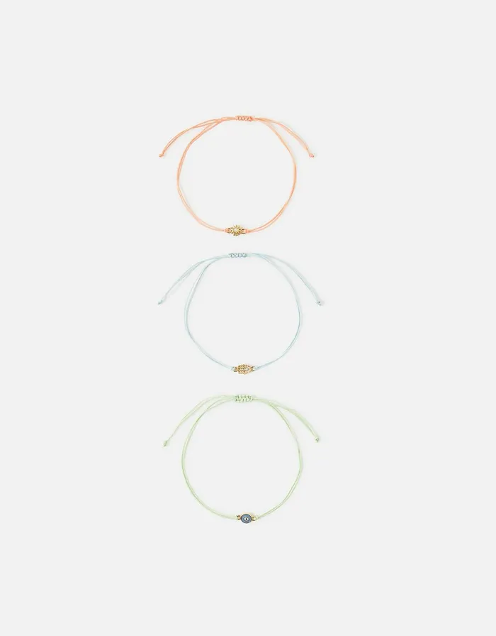 Accessorize Hamsa Hand Threaded Anklet Set Women Anklets