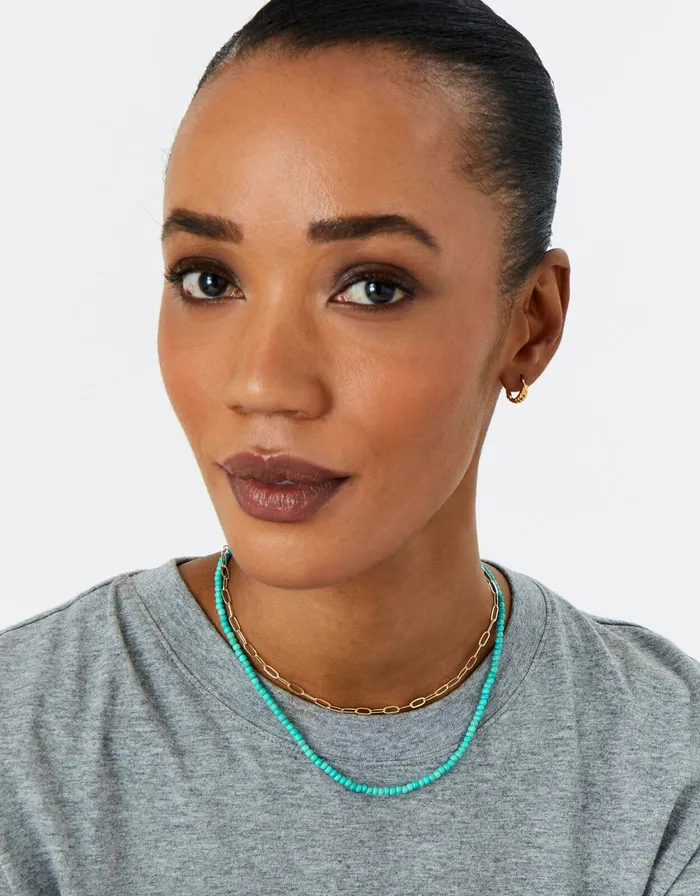 Accessorize Healing Stone Turquoise Bead Necklace Women Necklaces
