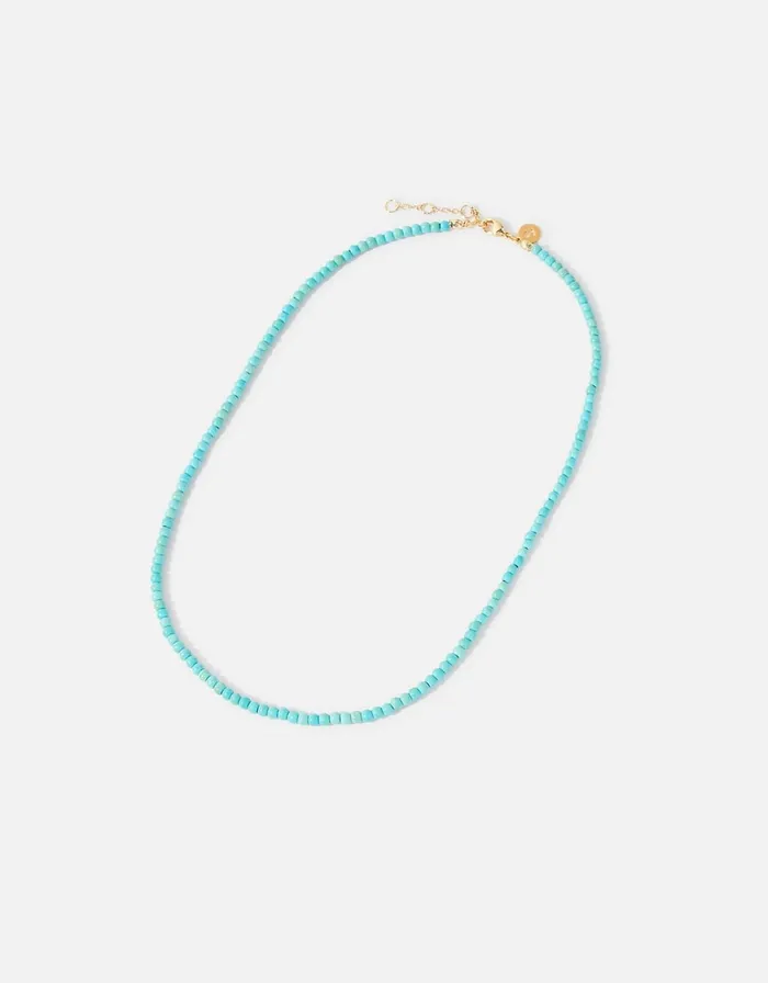 Accessorize Healing Stone Turquoise Bead Necklace Women Necklaces