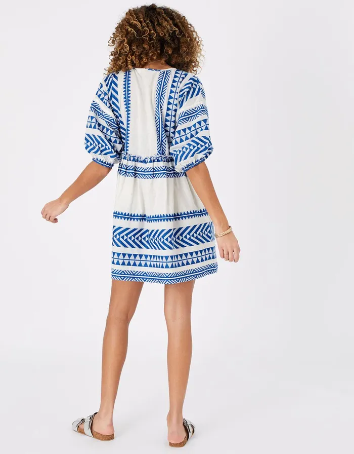 Accessorize Jacquard Dress Blue Blue Women Dresses