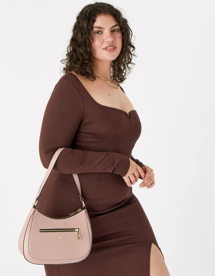 Accessorize Jenna Zip Shoulder Bag Pink Pink Women Shoulder Bags