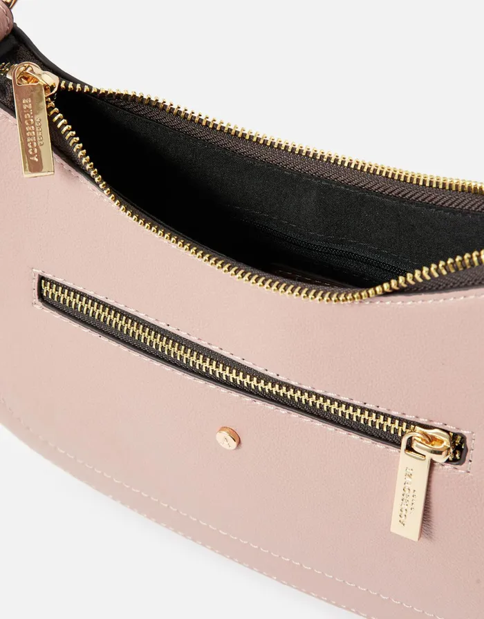 Accessorize Jenna Zip Shoulder Bag Pink Pink Women Shoulder Bags