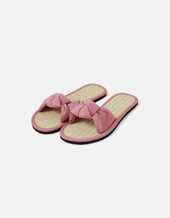 Accessorize Knot Seagrass Sliders Pink Pink Women Sandals and Flip Flops