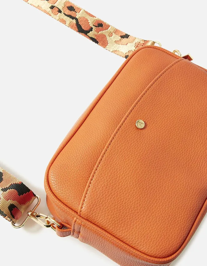 Accessorize Leopard Strap Camera Bag Orange Orange Women CrossBody Bags