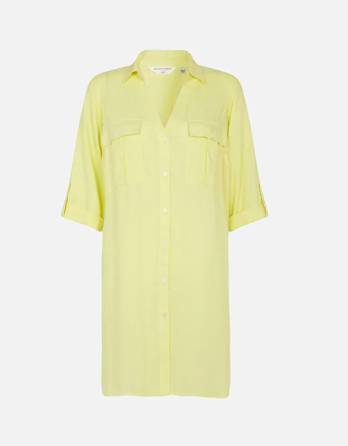 Accessorize Long Sleeve Beach Shirt Yellow Yellow Women Tops