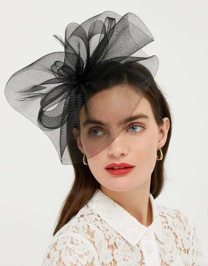 Accessorize Mia Oversized Bow Fascinator Black Women Hats