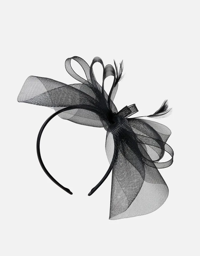 Accessorize Mia Oversized Bow Fascinator Black Women Hats