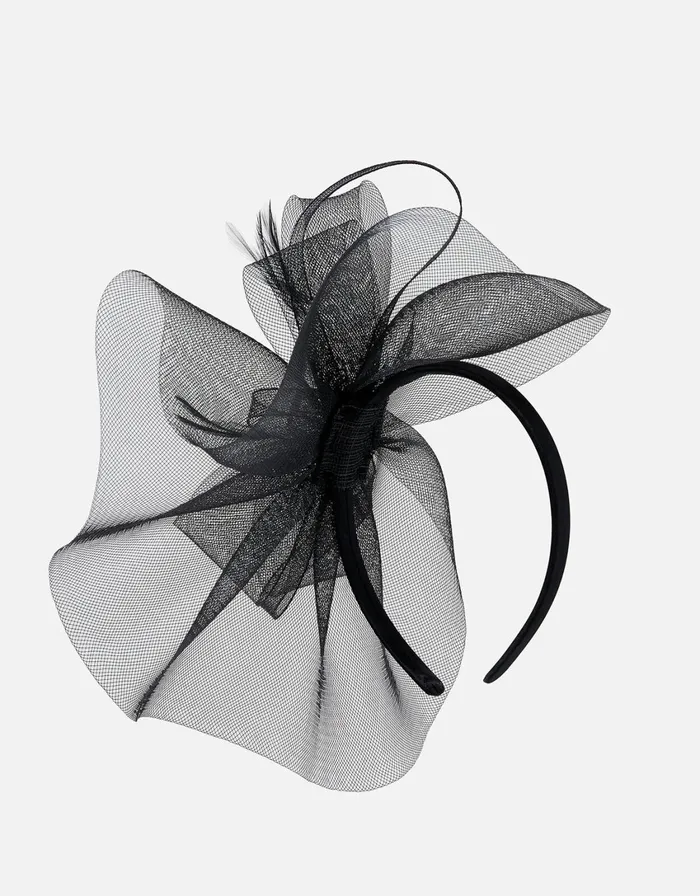 Accessorize Mia Oversized Bow Fascinator Black Women Hats