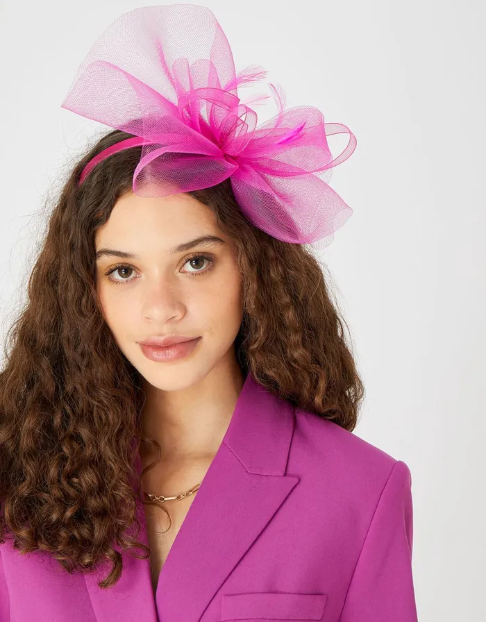 Accessorize Mia Oversized Bow Fascinator Pink Fuchsia Women Hats