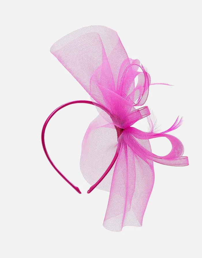 Accessorize Mia Oversized Bow Fascinator Pink Fuchsia Women Hats