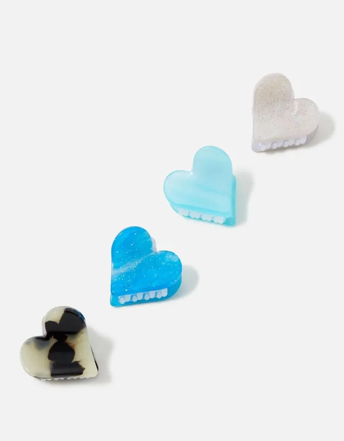 Accessorize Mini Heart Claw Clip Set Women Hair Accessories