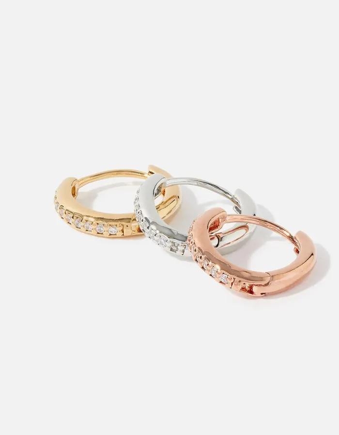 Accessorize Mixed Plate Sparkle Hoop Multipack Women Earrings