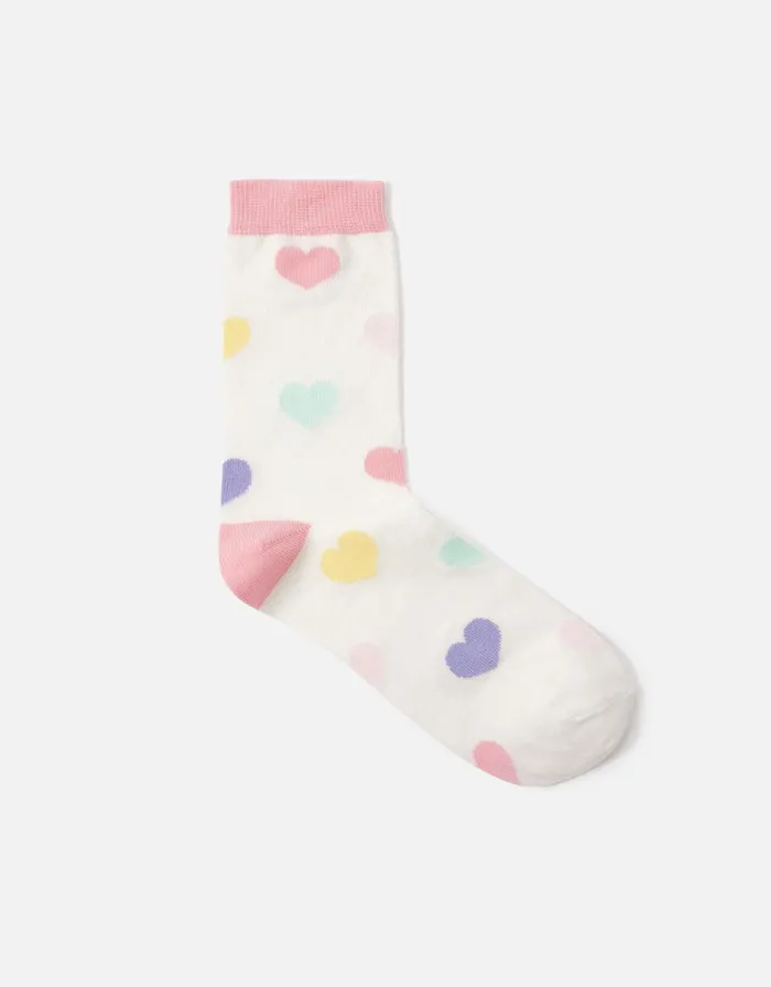 Accessorize Pastel Heart Print Socks Women Socks and Tights