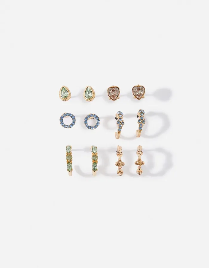 Accessorize Pastel Pop Huggie Hoop And Stud Set Women Earrings