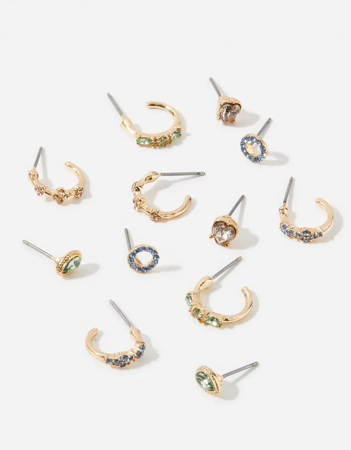 Accessorize Pastel Pop Huggie Hoop And Stud Set Women Earrings