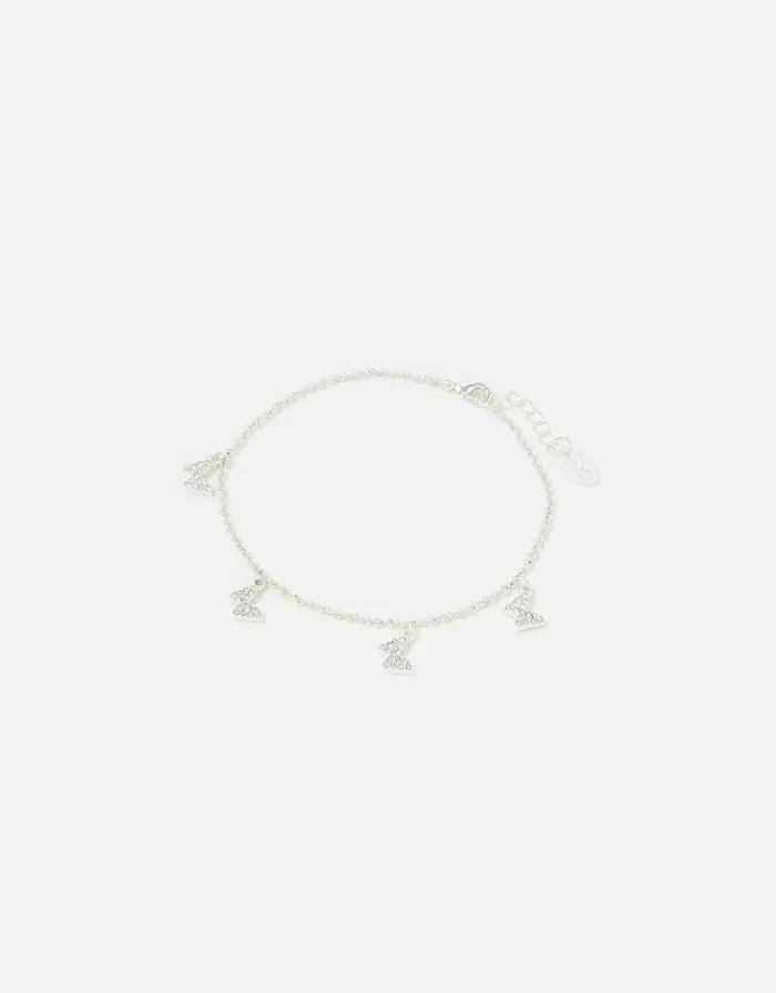 Accessorize Pave Butterfly Anklet Women Anklets