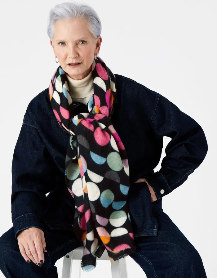 Accessorize Retro Spot Blanket Scarf Women Scarves