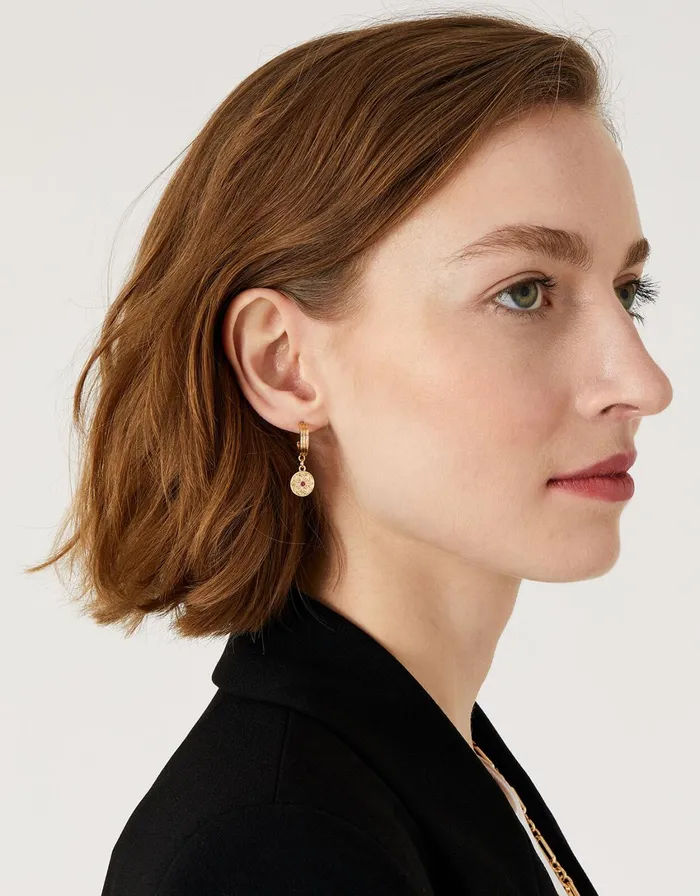 Accessorize Romantic Ramble Engraved Hoop Earring Set Women Earrings