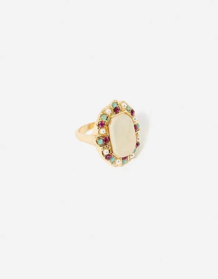 Accessorize Romantic Ramble Statement Stone Ring Multi Pastelmulti Women Rings