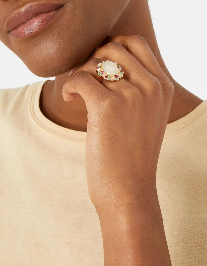 Accessorize Romantic Ramble Statement Stone Ring Multi Pastelmulti Women Rings