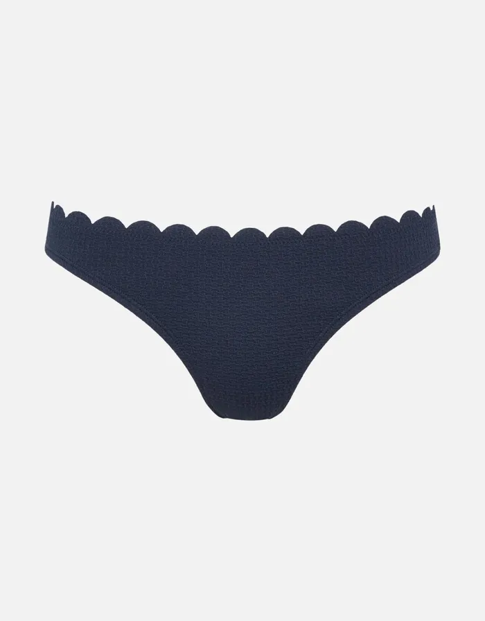 Accessorize Scalloped Trim Bikini Briefs Blue Navy Women Bikinis