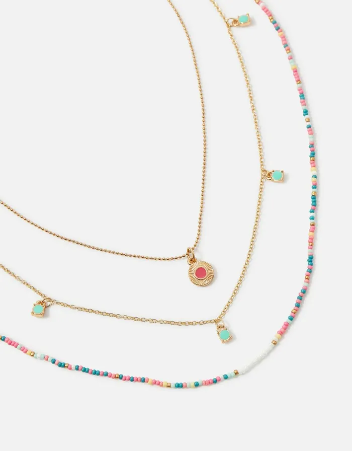 Accessorize Seascape Seedbead And Charm Layered Necklace Women Necklaces