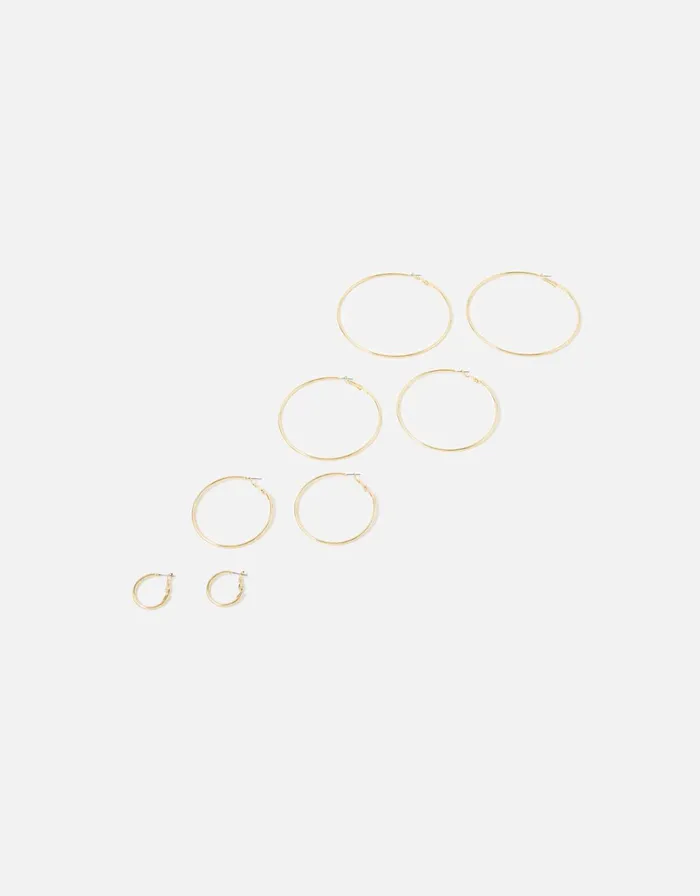 Accessorize Simple Hoop Multipack Gold Gold Women Earrings