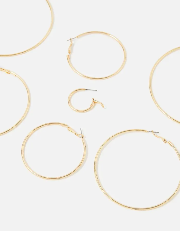 Accessorize Simple Hoop Multipack Gold Gold Women Earrings