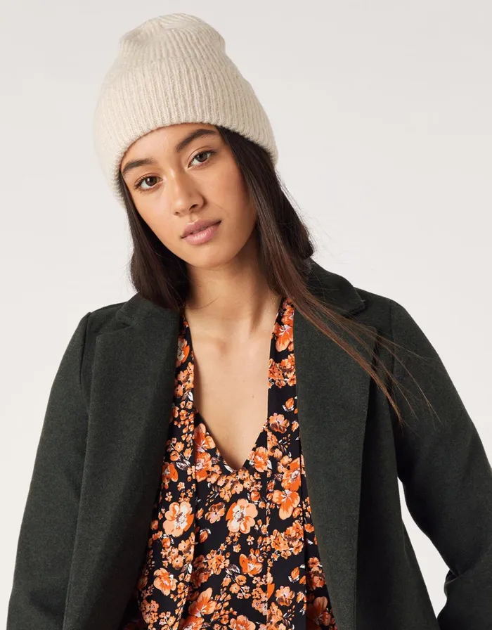 Accessorize Soho Knit Beanie Hat Natural Women Hats