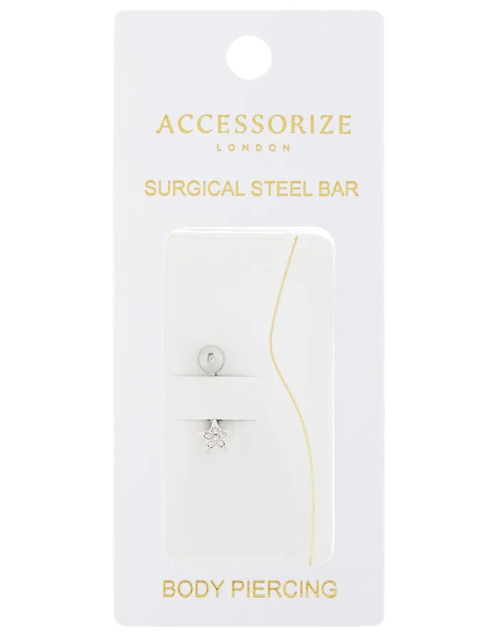 Accessorize Sparkle Star Belly Bar Women Body Jewellery