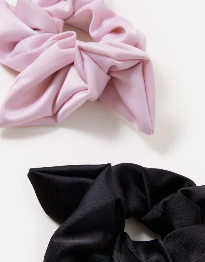Accessorize Square Satin Scrunchie Twinset Women Hair Accessories