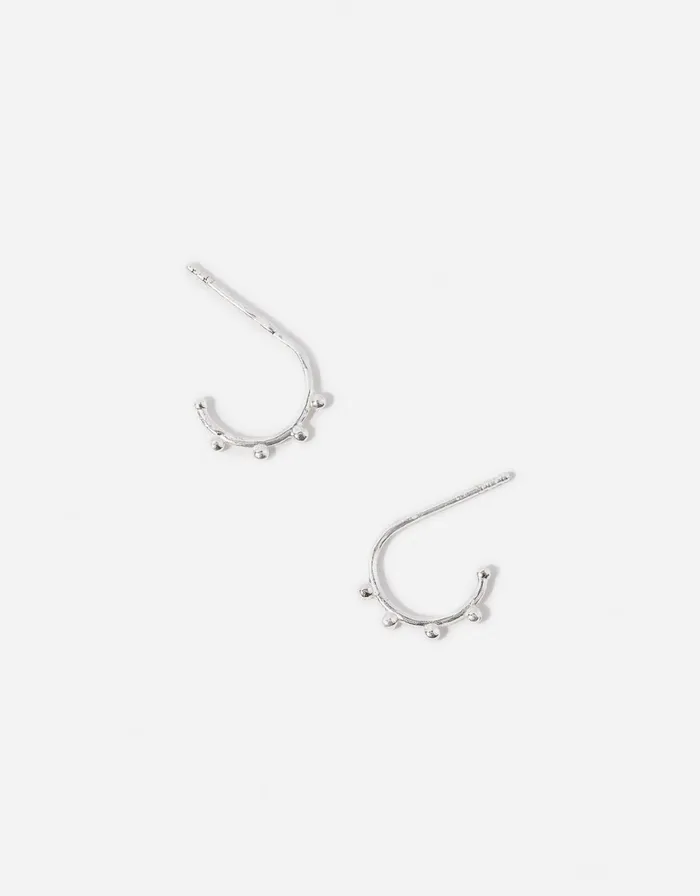 Accessorize Sterling Silver Bobble Hoops Women Earrings
