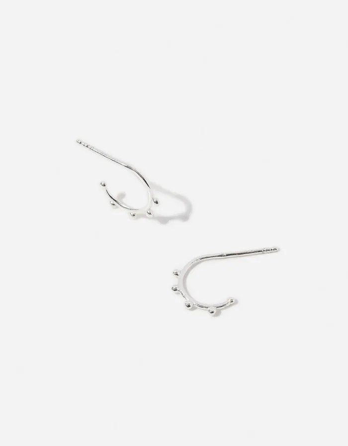 Accessorize Sterling Silver Bobble Hoops Women Earrings