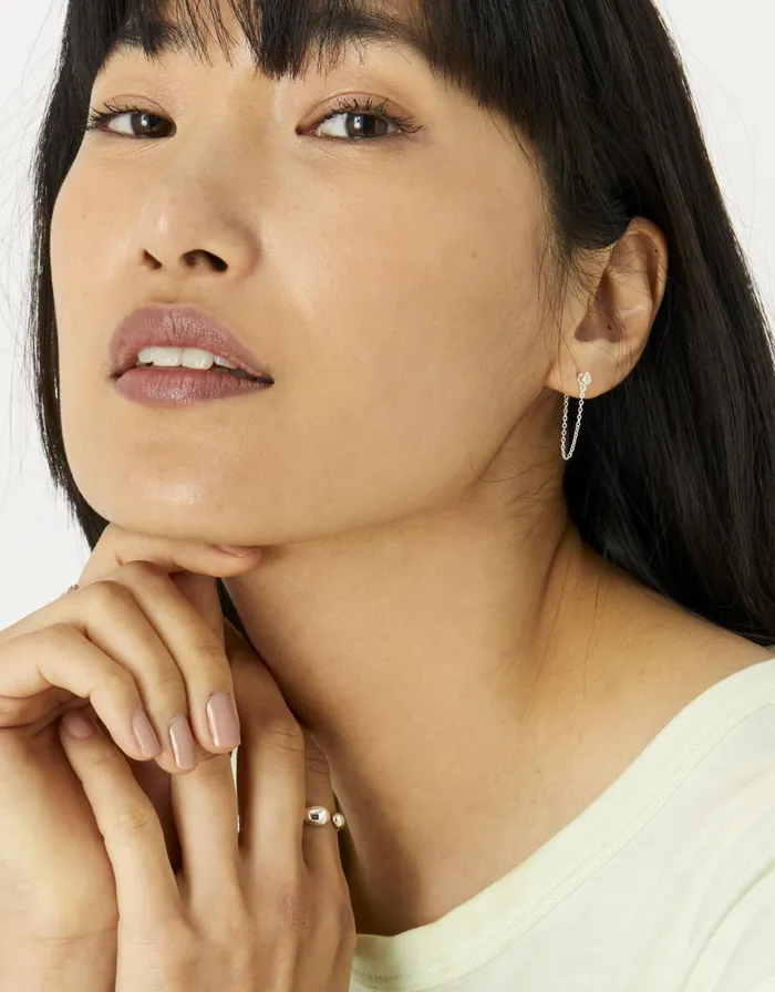 Accessorize Sterling Silver Chain Drop Earrings Women Earrings