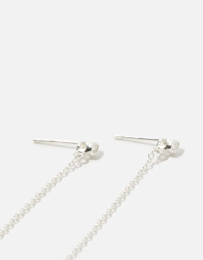 Accessorize Sterling Silver Chain Drop Earrings Women Earrings