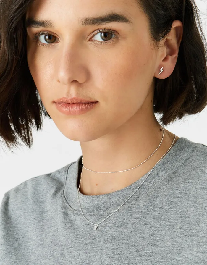 Accessorize Sterling Silver Lightning Bolt Studs Women Earrings