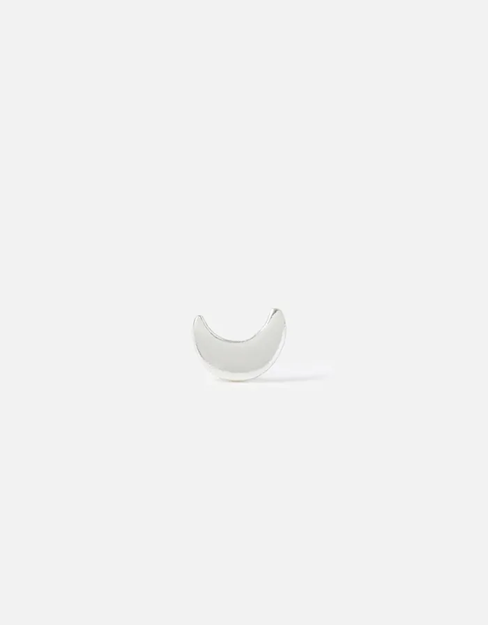 Accessorize Sterling Silver Moon Single Stud Earring Women Earrings