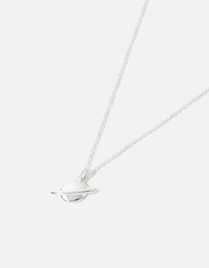 Accessorize Sterling Silver Planet Pendant Necklace Women Necklaces
