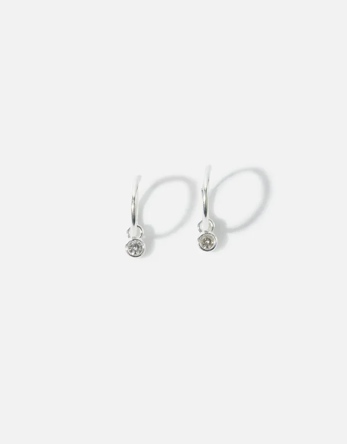 Accessorize Sterling Silver Sparkle Drop Hoops Women Earrings