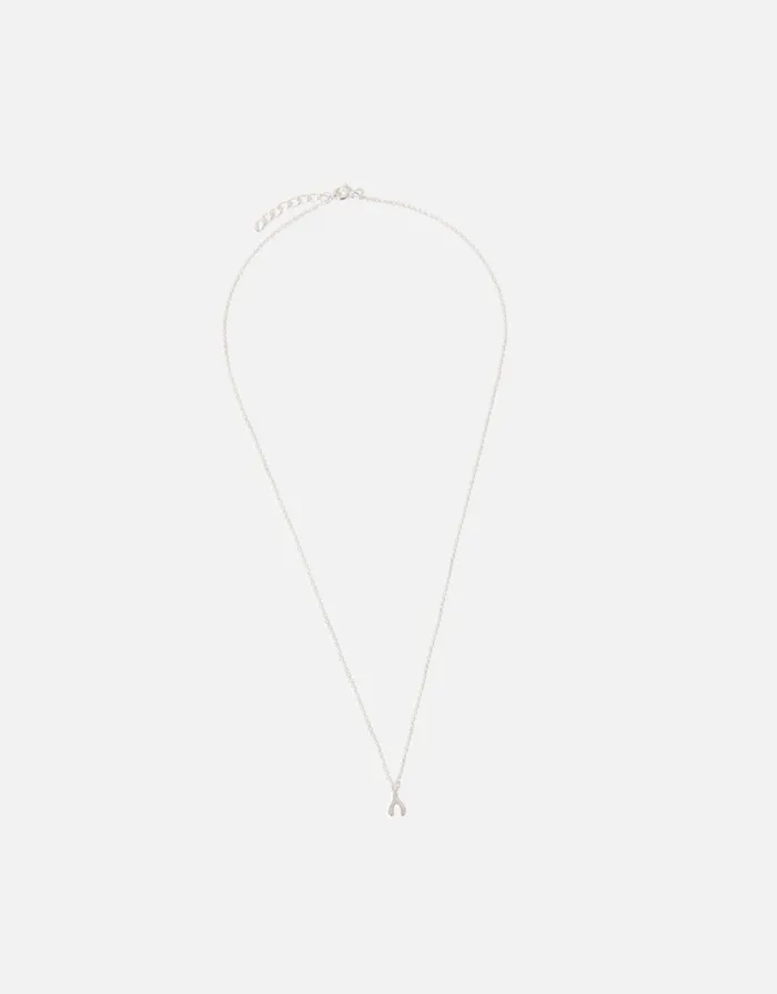 Accessorize Sterling Silver Wishbone Pendant Necklace Women Necklaces
