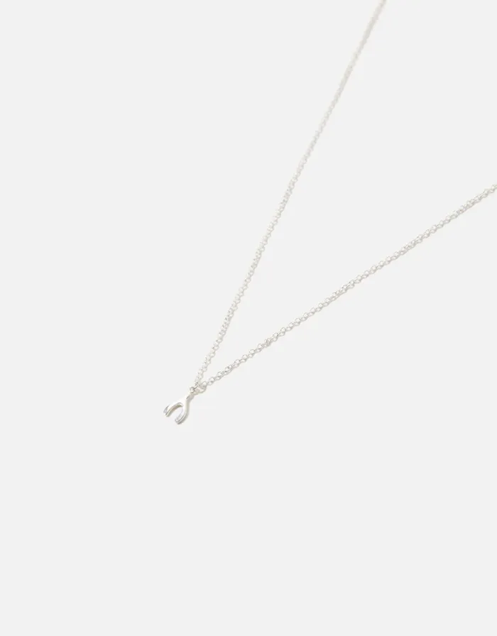 Accessorize Sterling Silver Wishbone Pendant Necklace Women Necklaces