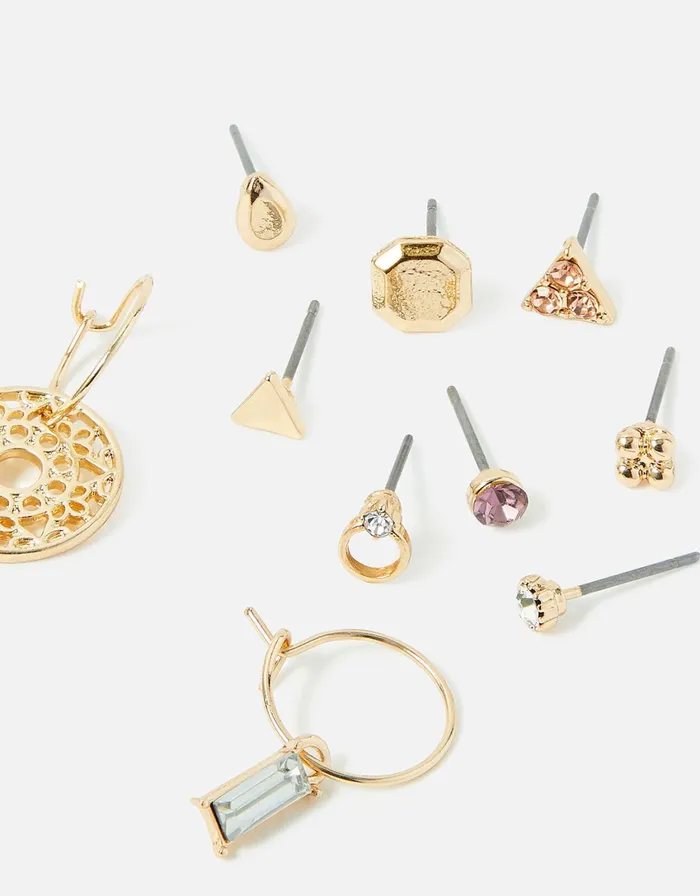 Accessorize Super Classic Crystal Stud And Hoop Multipack Women Earrings