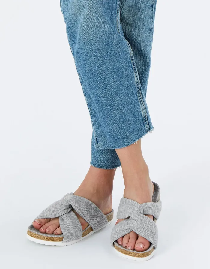 Accessorize Twist Waffle Footbed Slippers Grey Grey Women Slippers